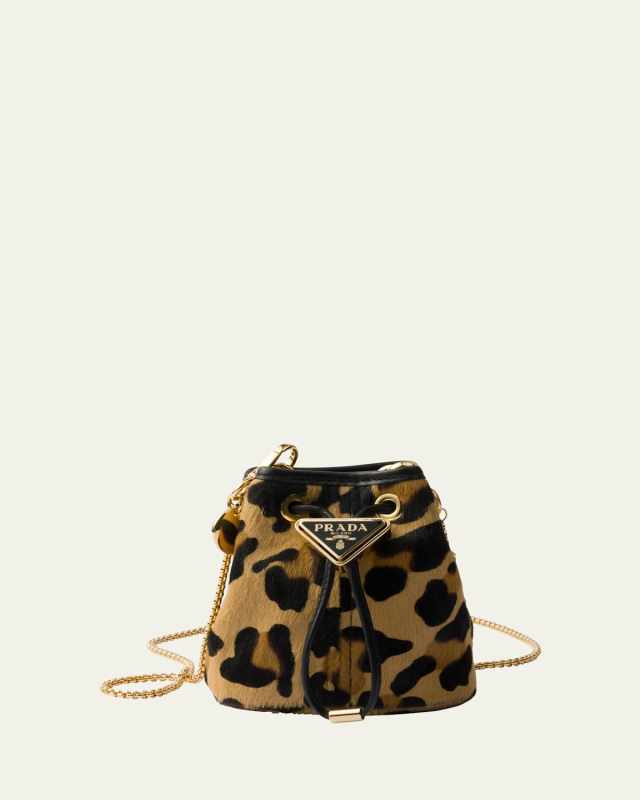 Leopard Sheep Hair Bucket Bag